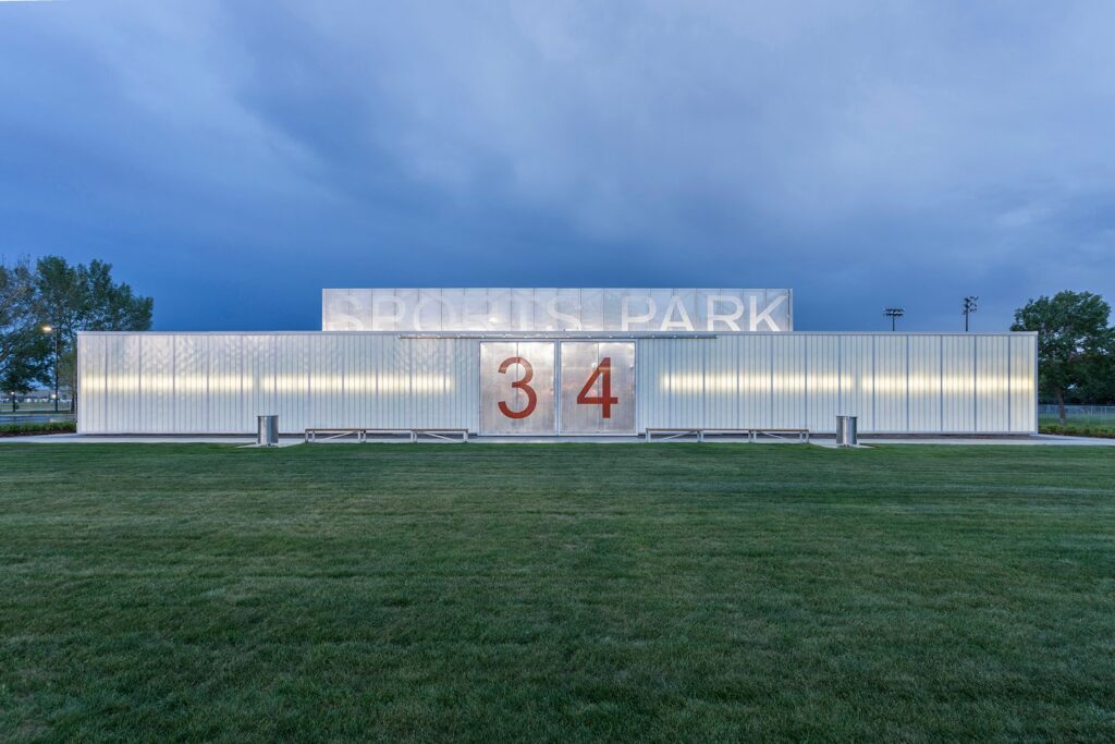 John Fry Sports Park Pavilion landscaping, Edmonton