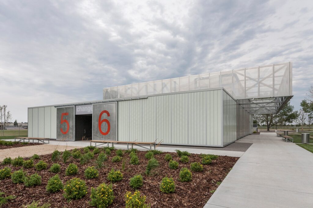 John Fry Sports Park Pavilion landscaping, Edmonton
