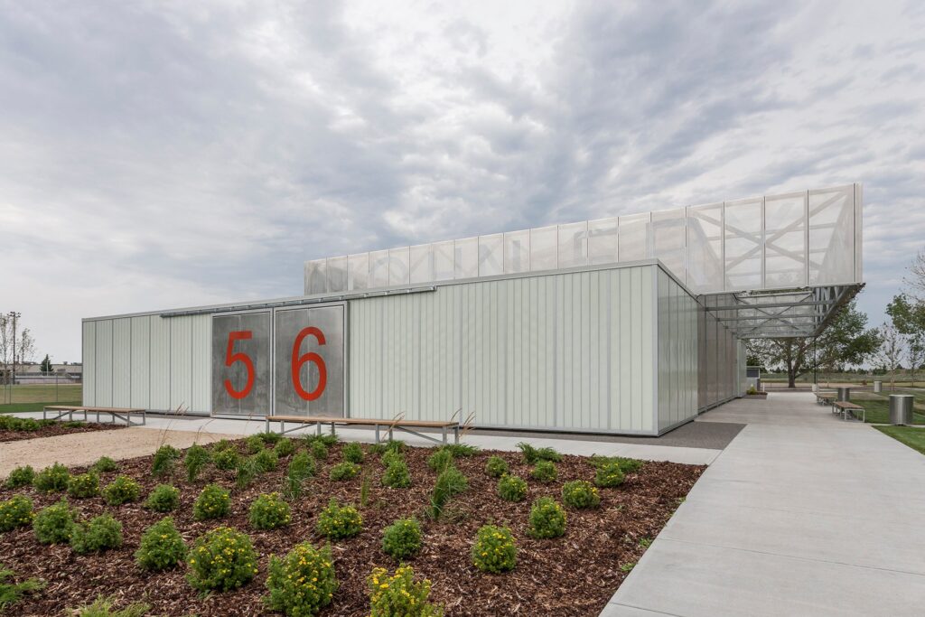 John Fry Sports Park Pavilion landscaping, Edmonton