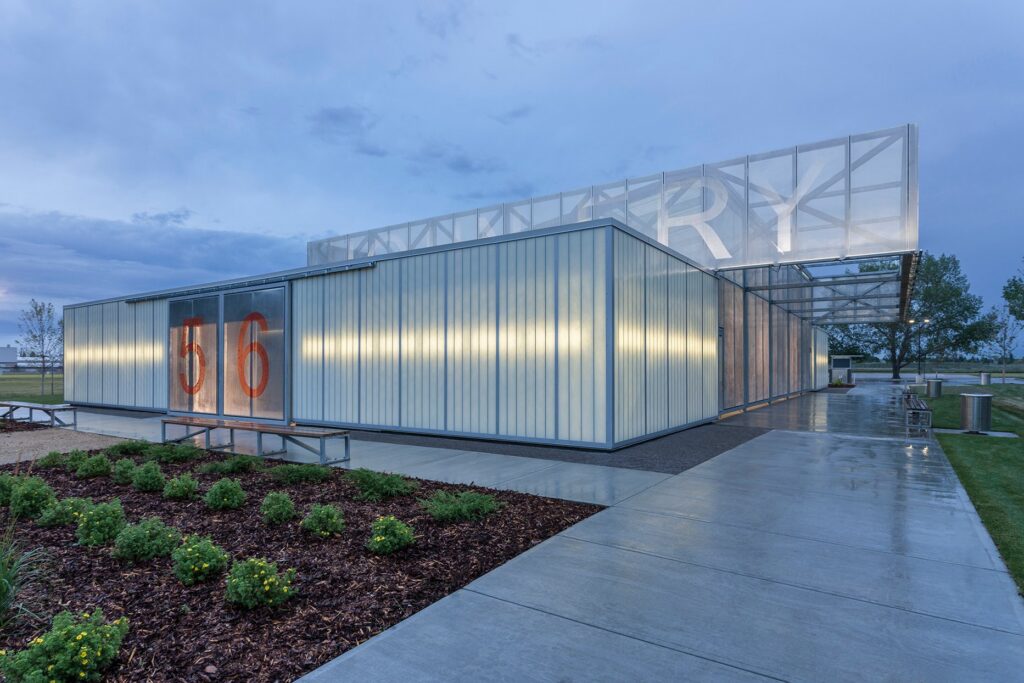 John Fry Sports Park Pavilion landscaping, Edmonton